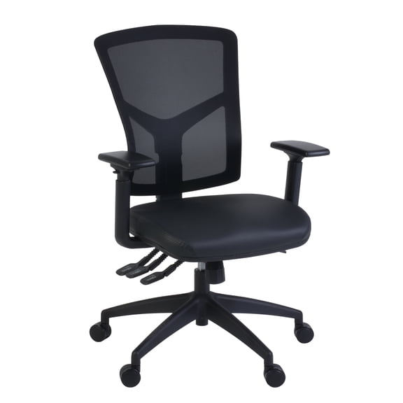 Romig Cosmo Ergonomic Mesh High-Back Multi-Function 3-Paddle Task Chair with Arms- Black