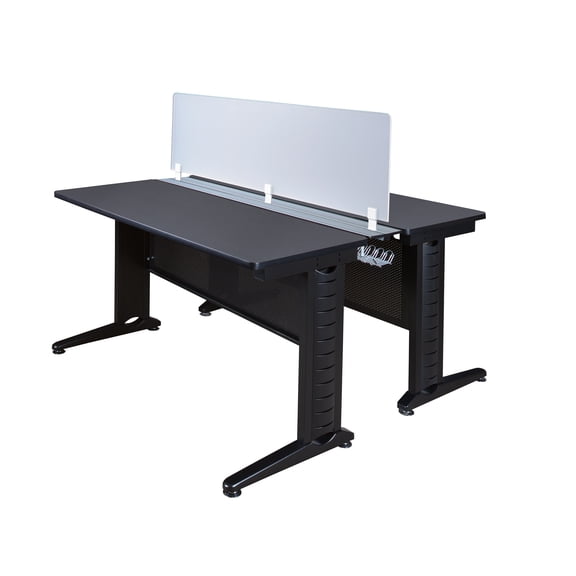Romig Forge+ 48 x 24 in. 2 Person Bench Workstation with Privacy Panel- Grey