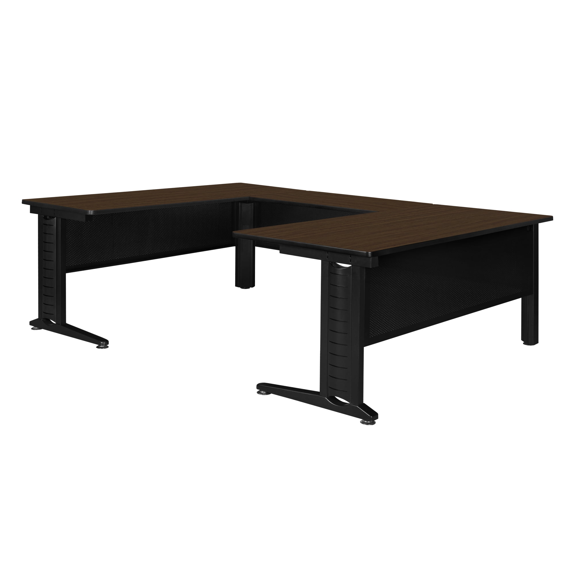 Mobile Desk Shell Romig Forge+ 66 x 102 in. U Shape Desk Shell- Neo Walnut - Walmart.com