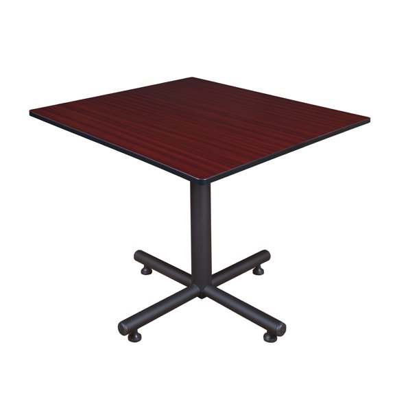 Romig Axis-Pro 48 in. Square X-Base Breakroom Table- Mahogany