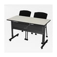 thumbnail image 1 of Regency Kobe 48 x 24 in. Flip-Top Training Nesting Table w/ Modesty Panel- Maple & 2 Knight Mesh Chairs, 1 of 5