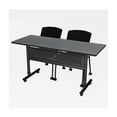 thumbnail image 1 of Regency Kobe 60 x 24 in. Flip-Top Training Nesting Table w/ Modesty Panel- Grey & 2 Knight Mesh Chairs, 1 of 5