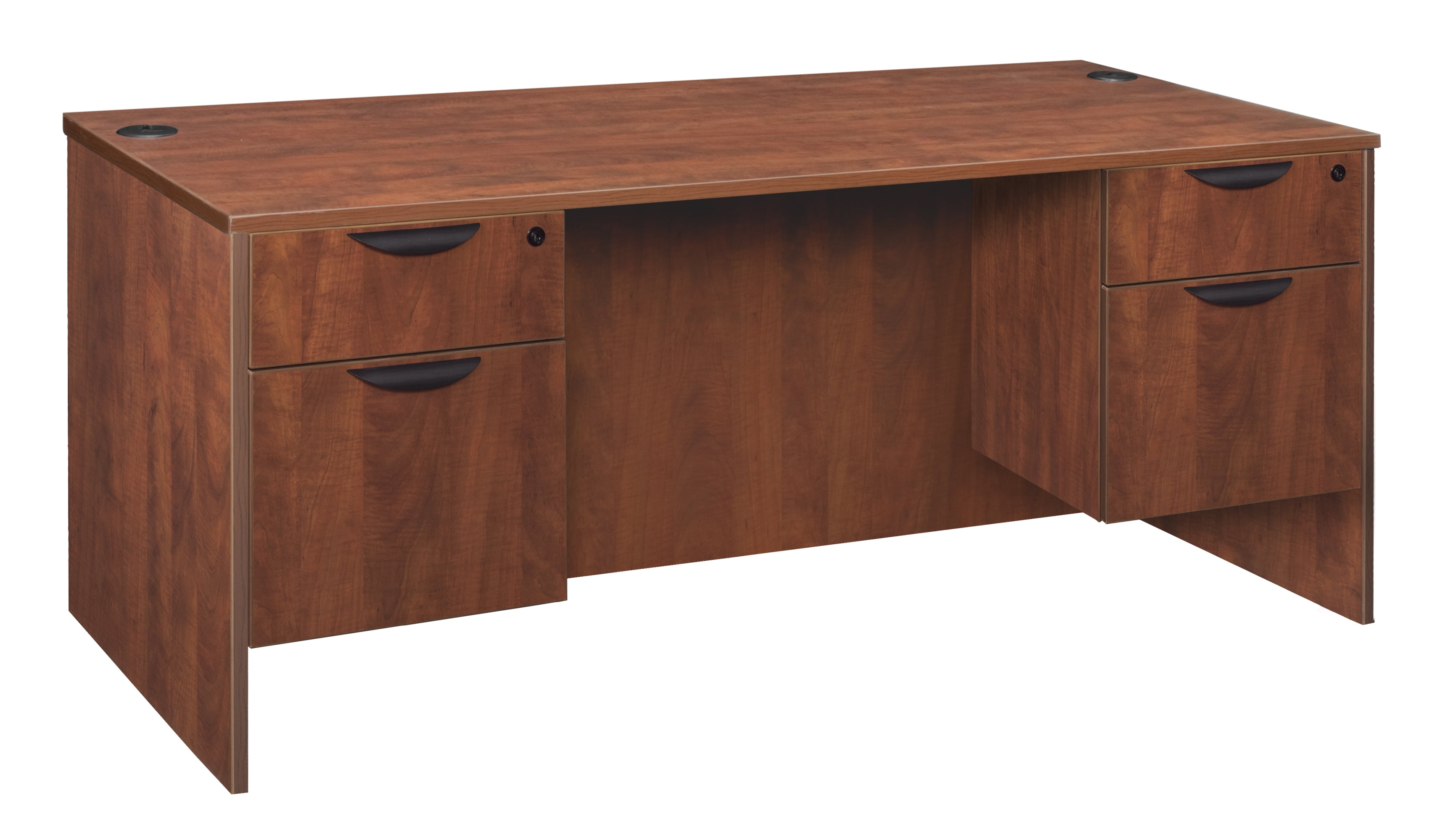 Romig Legacy 60 x 30 in. Office Desk with Double Pedestal Drawer Unit Cherry