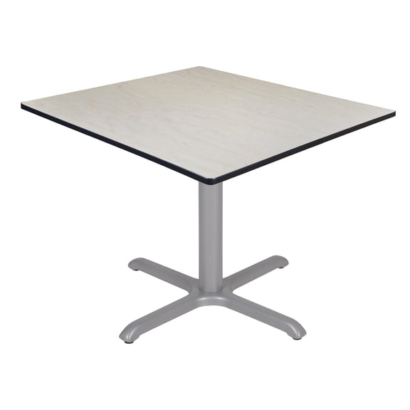 Romig Pillar 48 in. Large Square X-Base Breakroom Table- Maple Top, Grey Legs