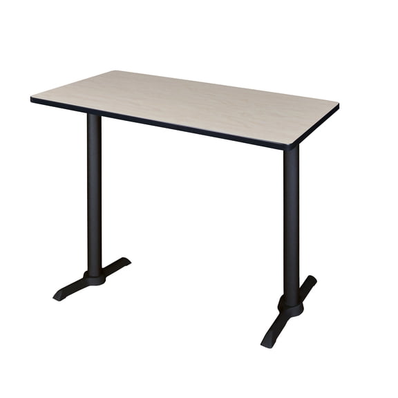 Romig Pillar 48 x 24 in. Steel T-Base Cafe Training Seminar Table- Maple