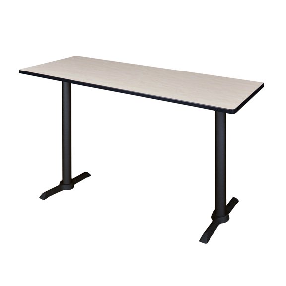 Romig Pillar 60 x 24 in. Steel T-Base Cafe Training Seminar Table- Maple