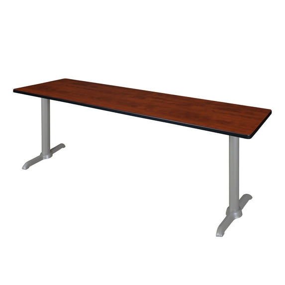 Romig Pillar 84" x 24" Training Table- Cherry/ Grey Base