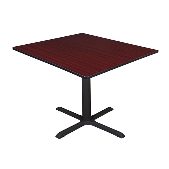 Romig Pillar Large 48 in. Square X-Base Breakroom Table- Mahogany