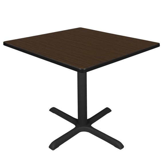 Romig Pillar Medium 36 in. Square X-Base Breakroom Table- Neo Walnut