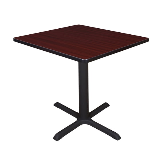 Romig Pillar Small 30 in. Square X-Base Breakroom Table- Mahogany
