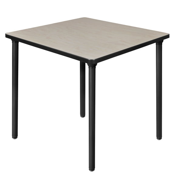 Romig Trek 30 in. Small Square Breakroom Table- Maple Top, Black Folding Legs