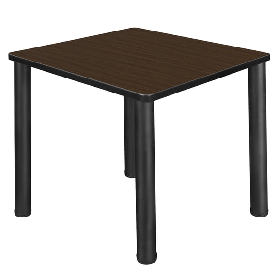 Romig Trek 30 in. Small Square Breakroom Table- Neo Walnut Top, Black Legs