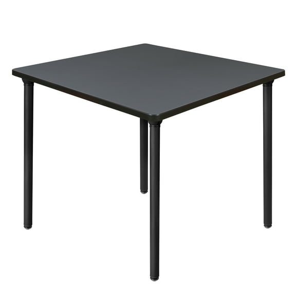 Romig Trek 42 in. Medium Square Breakroom Table- Grey Top, Black Folding Legs