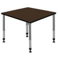 thumbnail image 1 of Romig Trek 42 in. Square Height Adjustable Classroom Activity Table- Neo Walnut Top & Grey Base, 1 of 5