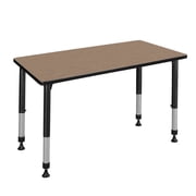 Romig Trek 42 x 24 in. Height Adjustable Classroom Activity Table- Noble Oak Top & Black Base