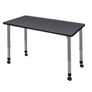 Romig Trek 42 x 24 in. Height Adjustable Mobile Classroom Activity Table- Grey Top & Grey Base