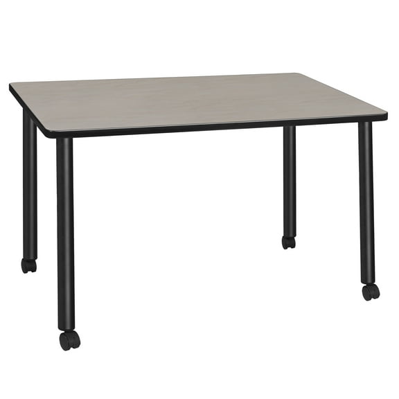 Romig Trek 42 x 24 in. Mobile Training Seminar Table- Maple Top, Black Legs