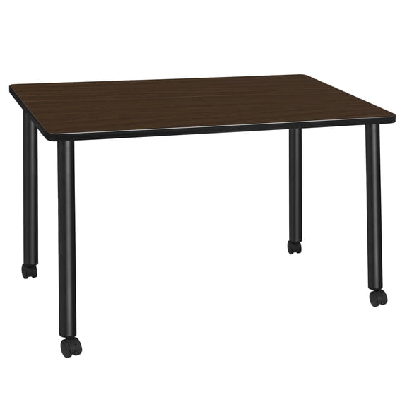 Romig Trek 42 x 24 in. Mobile Training Seminar Table- Neo Walnut Top, Black Legs