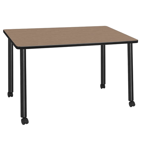 Romig Trek 42 x 24 in. Mobile Training Seminar Table- Noble Oak Top, Black Legs