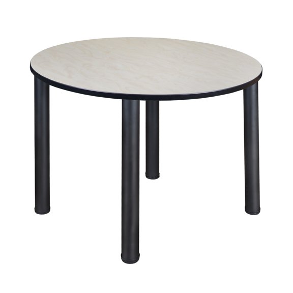 Romig Trek 48 in. Large Round Breakroom Table- Maple Top, Black Legs