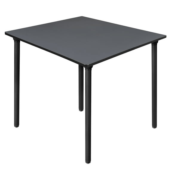 Romig Trek 48 in. Large Square Breakroom Table- Grey Top, Black Folding Legs