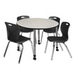 thumbnail image 1 of Romig Trek 48 in. Round Adjustable Classroom Table- Maple & 4 Andy 18 in. Stack Chairs- Black & Grey Base, 1 of 6