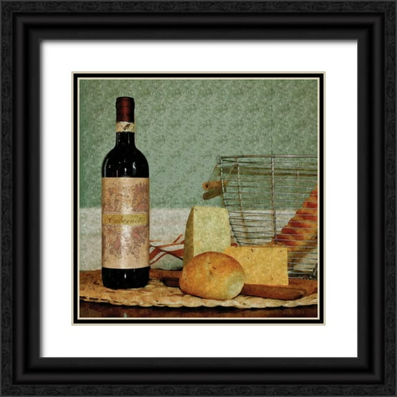 Romita, Denise 12x12 Black Ornate Wood Framed with Double Matting Museum Art Print Titled - Country Wine I