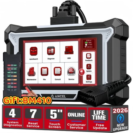 ANCEL OBD2 Scanner Car Diagnostic Tool+GIFT: BM410 BATTERY TESTER)