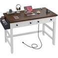 thumbnail image 1 of Romorgniz 40"Small Desk Rustic Farmhouse Computer Desk with Drawers & Side Storage  Writing Table with Power Outlets&USB for Home Office,Bedroom,Vanity, 1 of 9