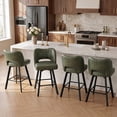 thumbnail image 1 of Romorgniz Bar Stool with Back Set of 4, Counter Height Bar Stools with Footrest Swivel Bar Stools with Ergonomic Hollow Backrest for Kitchen Counter, Olive Green, 1 of 9