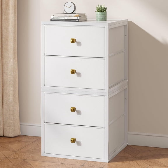 Romorgniz Stackable Storage Drawers 4 Drawers Total, 22Lbs/Drawer Closet Organizer Storage With