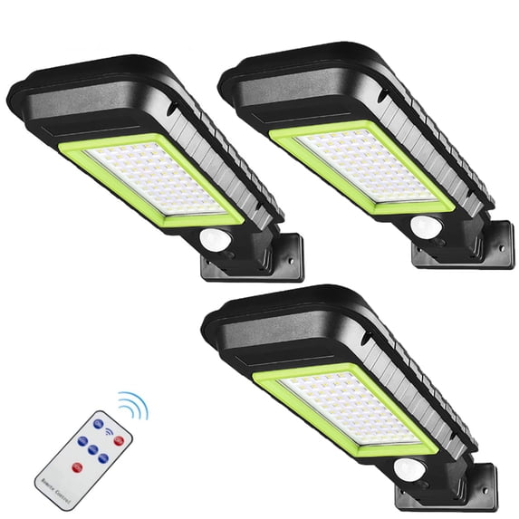 Romote Control Solar Street Lights Motion Sensor Wall Light 600lm Outdoor Solar Lighting with 3 Modes for Garden Street Deck Fence Patio Path Driveway (72LED),3 Pack
