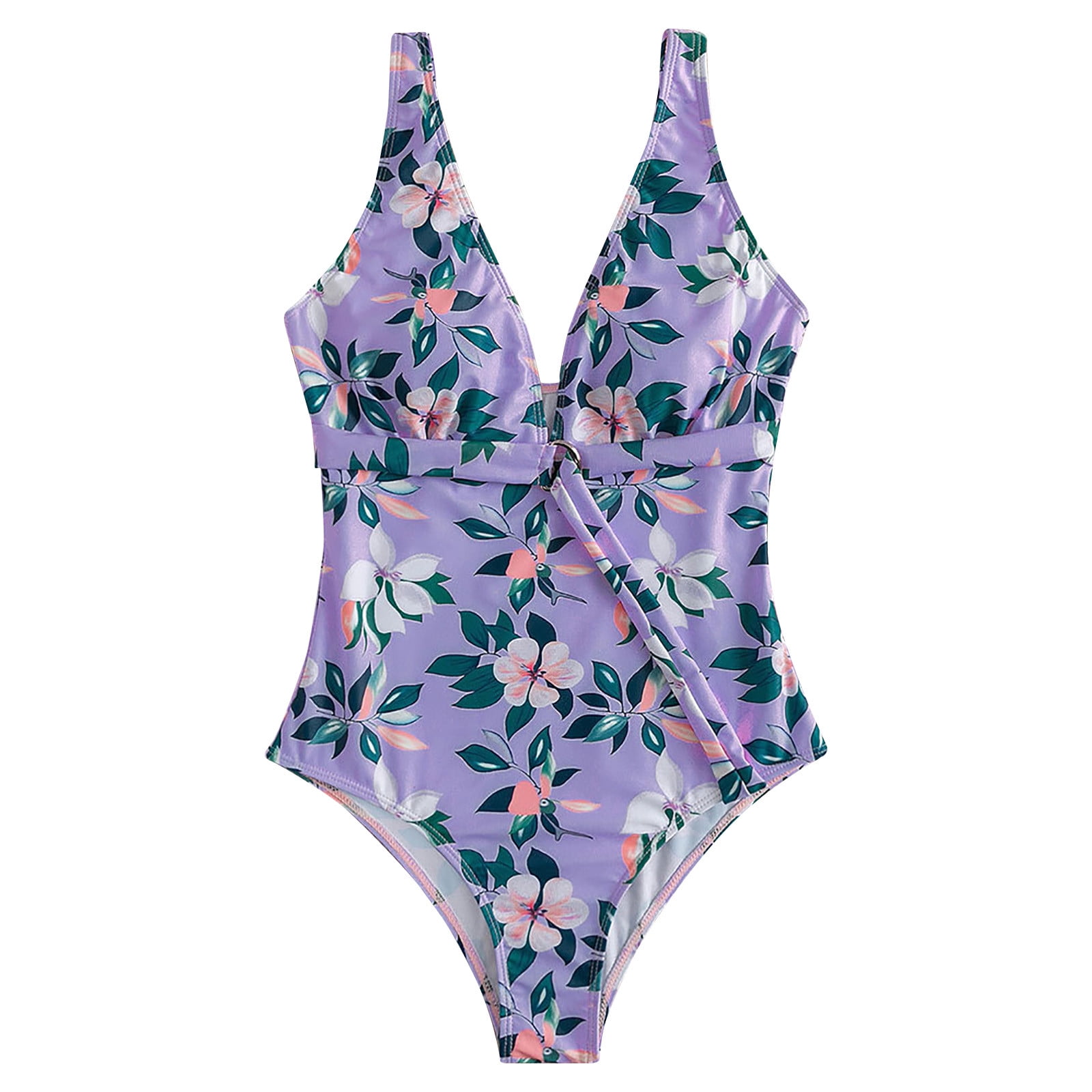 Romper Bathing Suits for Women Scoop Neck Modest Swim One Piece