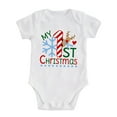 Romper For Girls Short Sleeve Christmas Letter Print Bodysuit Fall
