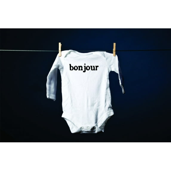 Romper One Piece Outfit Cute Babies French Quotes Quote Cute Baby Clothes - White Long sleeve