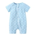 thumbnail image 1 of Boy Clothes Cotton Short Sleeve Button Up Jumpsuit Soft Comfortable Baseball Sports Baby Romper,Z17-C,0-3 Months, 1 of 3