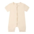 thumbnail image 1 of Romper for Baby Boys 18-24 Months Summer Baby Short Sleeved Baby Baby Print Zipper Bodysuit Cute Overall Rompers Jumpsuit,12-18 Months,Z2-Beige, 1 of 2