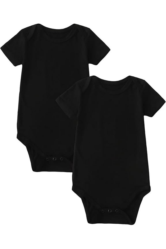 2PCS Visocse from Bamboo Baby Rompers Unisex Onsies Solid Short Sleeve Baby Bodysuit 0-24 Months