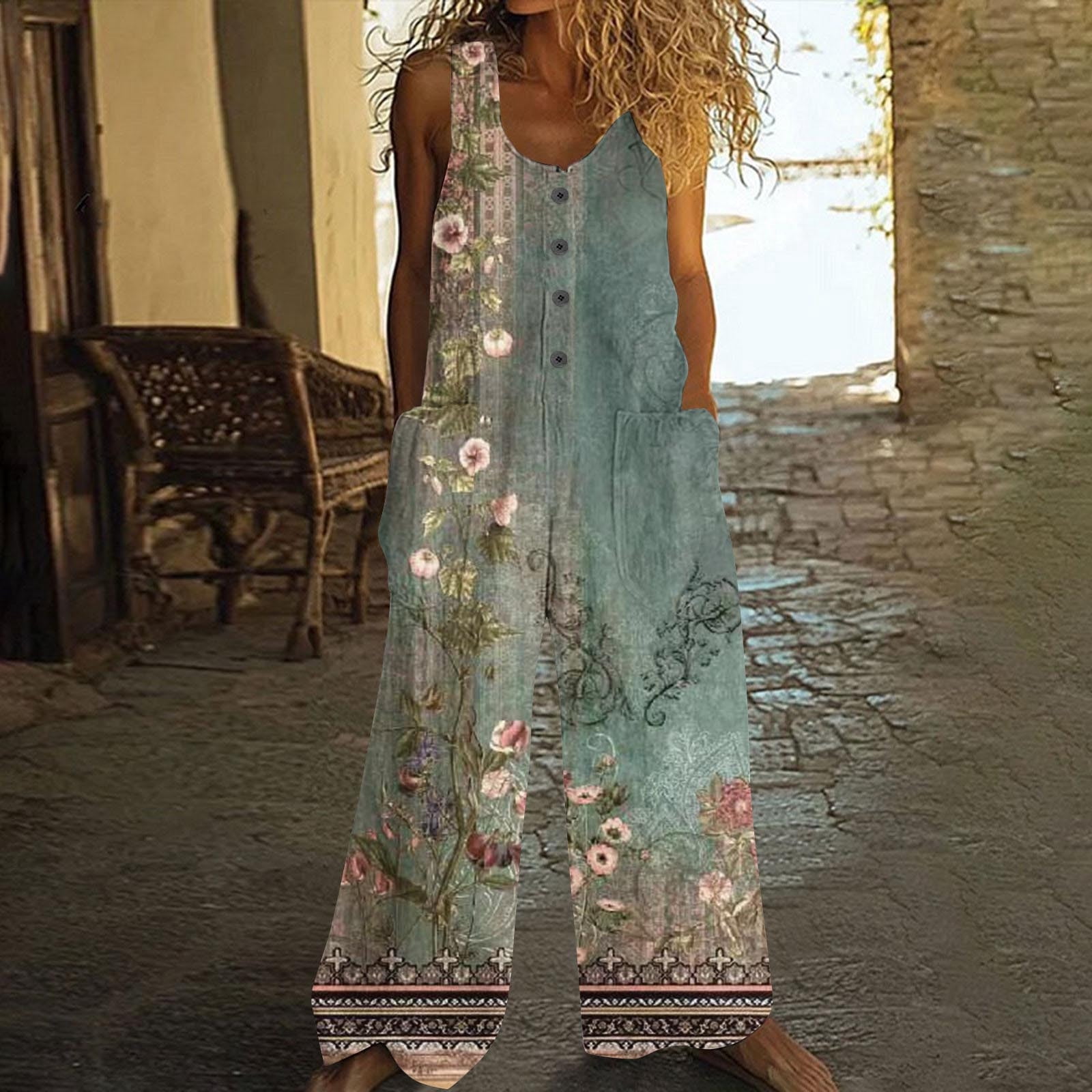 Rompers For Women 2025 Summer Casual Sleeveless Scoop Neck Short
