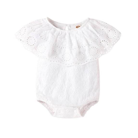 Rompers for Baby Girls Toddler Baby Girls Summer Solid Color Sleeveless Breathable Romper New Casual Winter Jumpsuits White 80