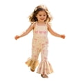 thumbnail image 1 of Rompers for Girls Exquisite Bow Sleeveless Square Neck Girls Strap Jumpsuit with Pocket Outdoor Daily Play Outfit, 1 of 8