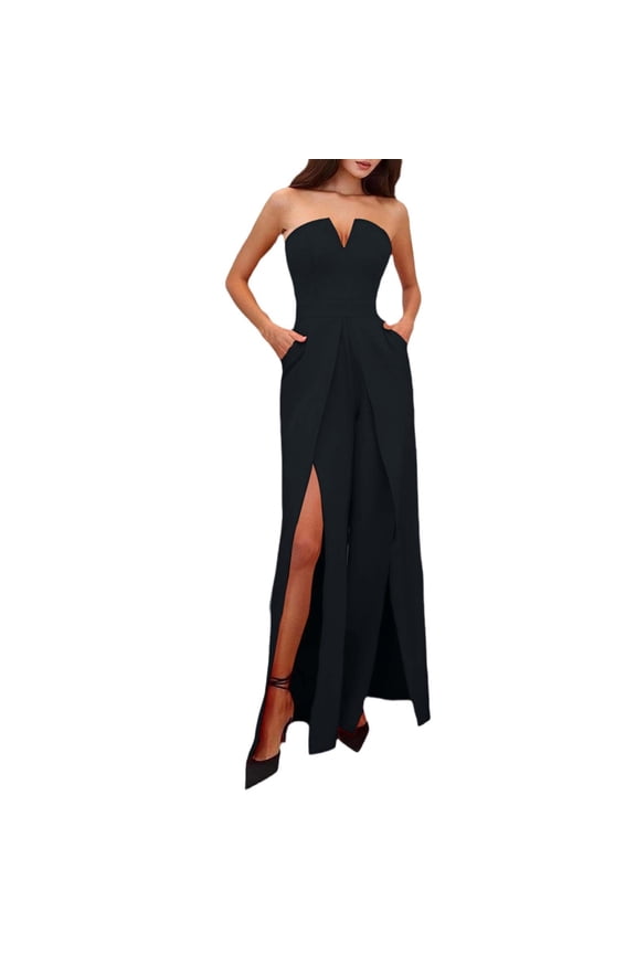 Rompers for Women 2025 Wide Leg V Neck Off Shoulder Jumpsuits