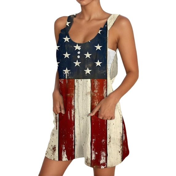 Rompers for Women 2026 Summer Casual Jumpsuits Sleeveless Wide Leg Overalls Adjustable Strap Jumpsuit with Pockets