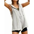 thumbnail image 1 of Rompers for Women Athletic Workout Hooded Romper Casual Zip-Front Neck Jumpsuits Overalls with Pockets Light Gray XXXL, 1 of 9