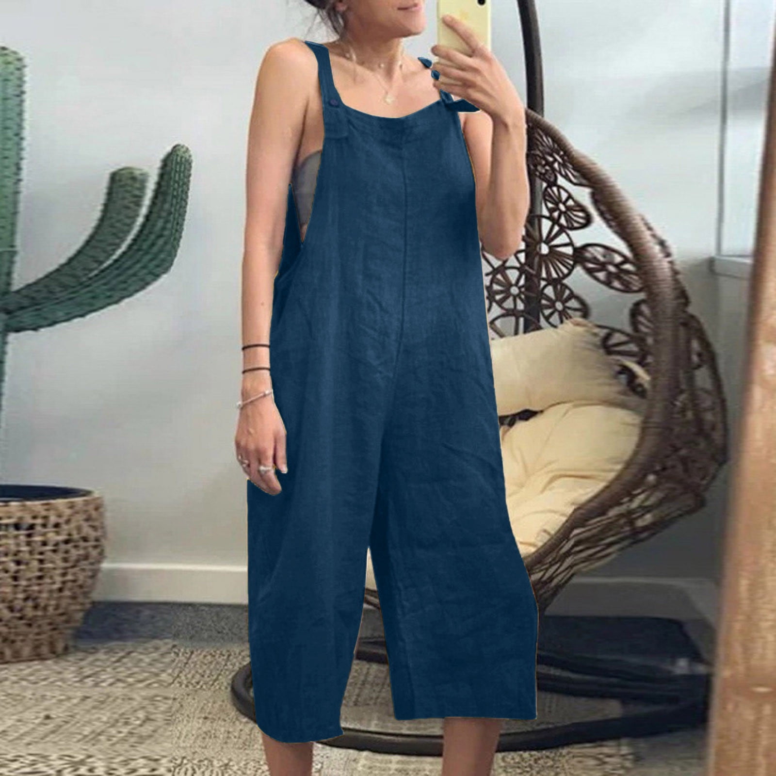 Casual High Waist Detachable Overalls