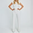 thumbnail image 1 of Summer Wide Leg Solid Color Scrunch Neck Sleeveless Rompers,Spring Women's New Slim Jumpsuit Pants, 1 of 8