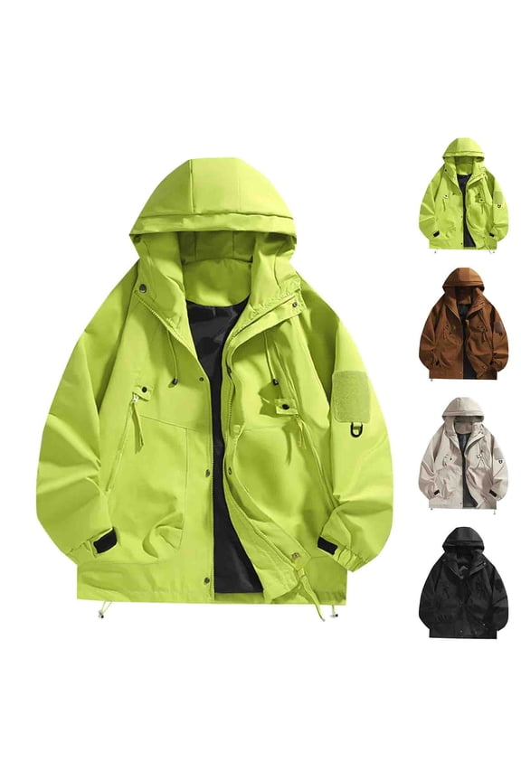 Rompevientos Mujer Ndbuld Men And Women Same Style Interchange Jacket Jacket Work Clothes Outdoors Windbreaker Loose Coat Coffee XXL