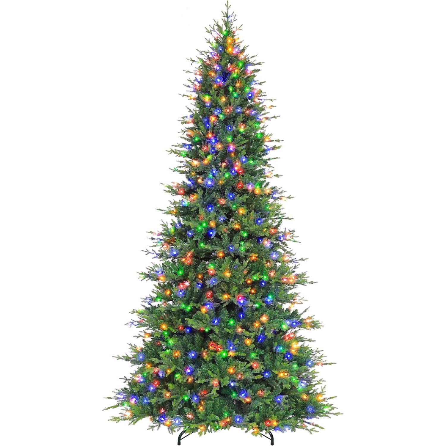 Romswi 12 ft Pre-lit Frasier Grande Christmas Tree with 850 LED Lights 10 Color-Changing Modes Realistic Tips