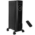 thumbnail image 1 of Romswi Oil Filled Radiator with 4 Modes, Electric heater with Remote and Wheel, Led Display, Digital Thermostat, 24H ON OFF Timer, Child Lock, Overheat & Tip-Over Protection,Indoor 1500W Black, 1 of 9