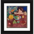 thumbnail image 1 of Romuald Kamil Witkowski 12x13 Black Ornate Wood Framed Double Matted Museum Art Print Titled: Little Girl at a Table with Fruit (1908), 1 of 5